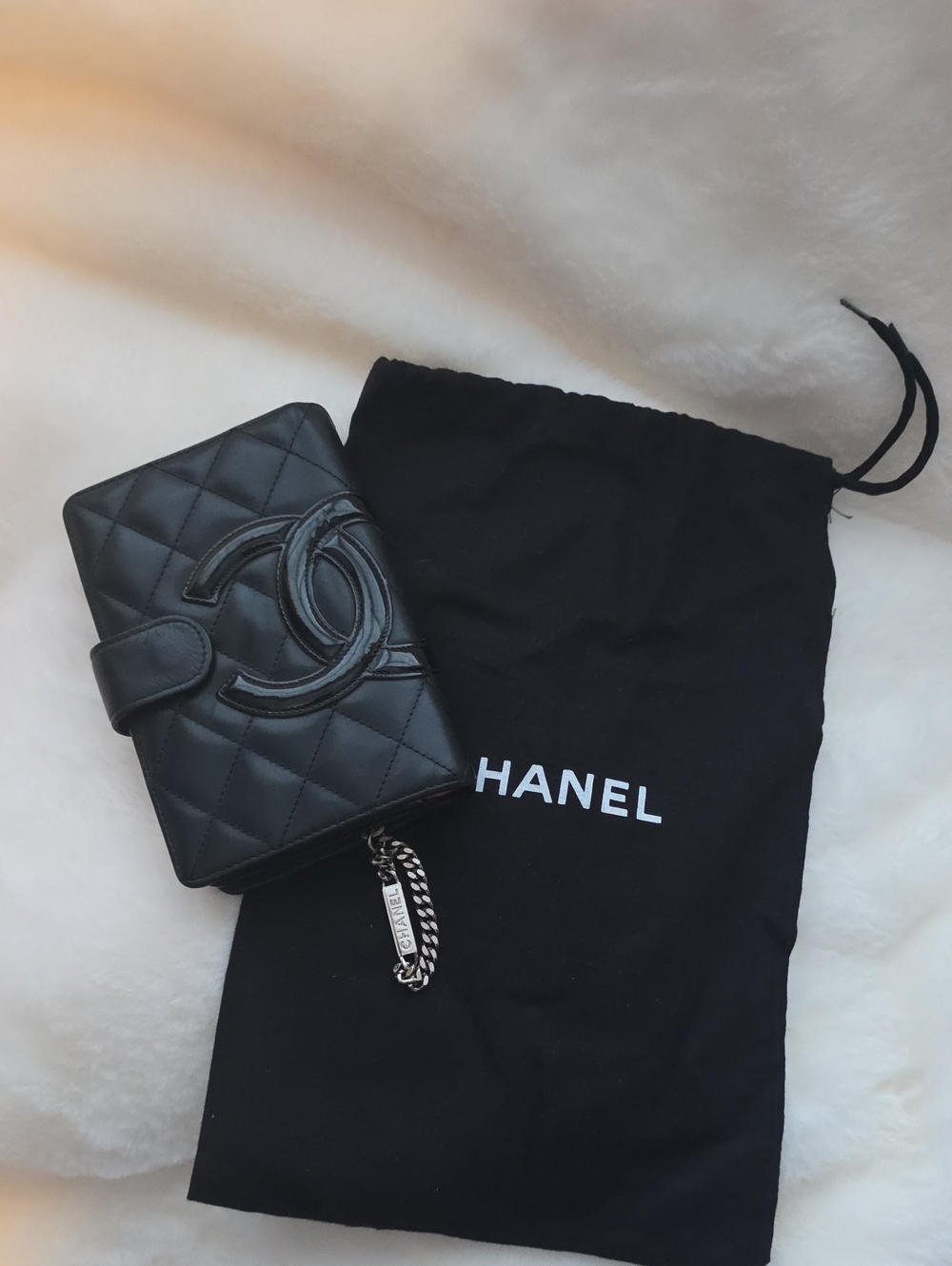 100% Authentic CHANEL Black Quilted Lambskin Wallet